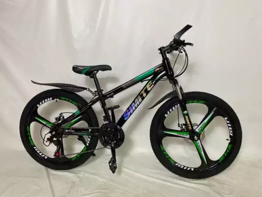 Велосипед подростковый спортивный Simite 130 титан, 24д, черно-зеленый